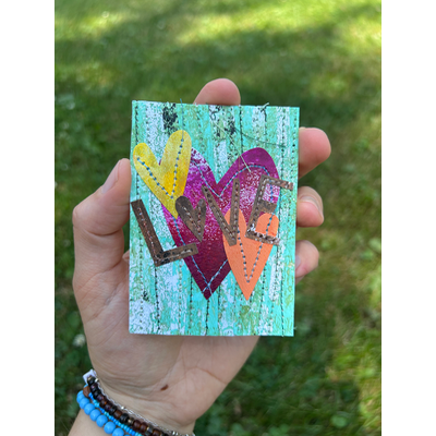 Love Hearts aceo art card thumbnail 1