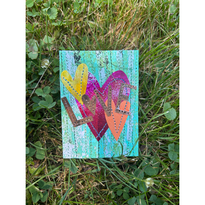Love Hearts aceo art card thumbnail 3