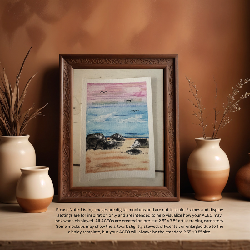 Seashore at Dawn aceo art card