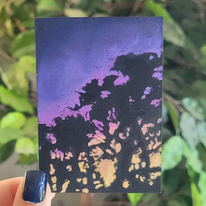 Sunset Silhouette aceo art card