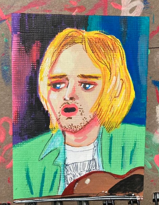 Kurt Cobain aceo art card