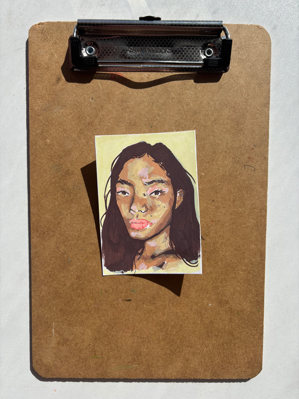 “Life Goes On” Portrait aceo art card