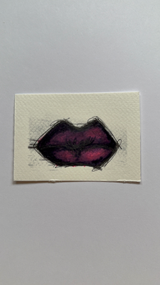 Rose Lip Tint aceo art card thumbnail 2