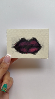 Rose Lip Tint aceo art card thumbnail 1