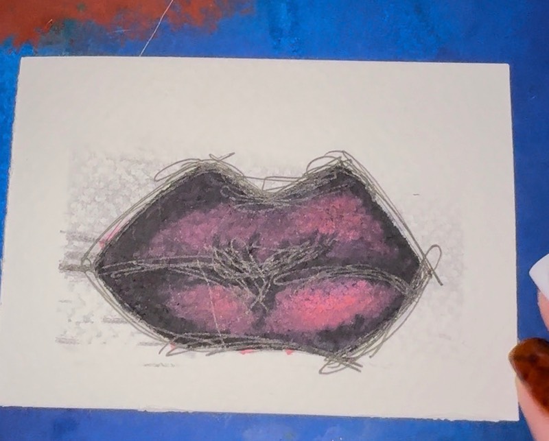 Rose Lip Tint aceo art card
