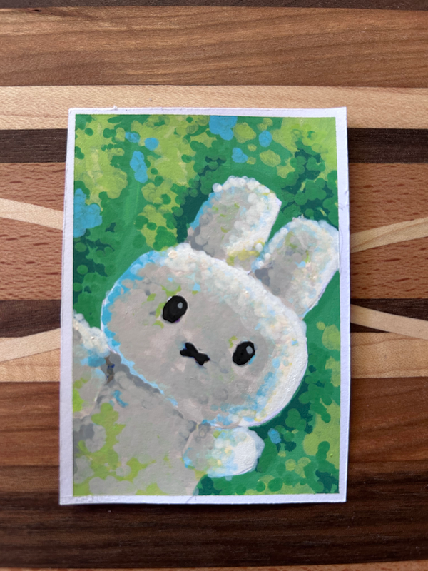 Bunny Plush aceo art card