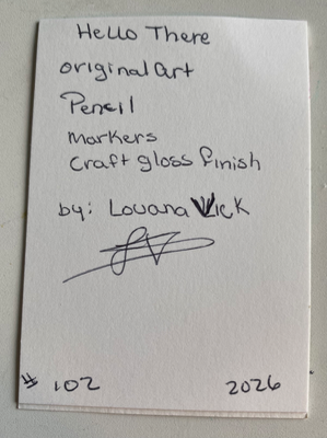 Hello There aceo art card thumbnail 3