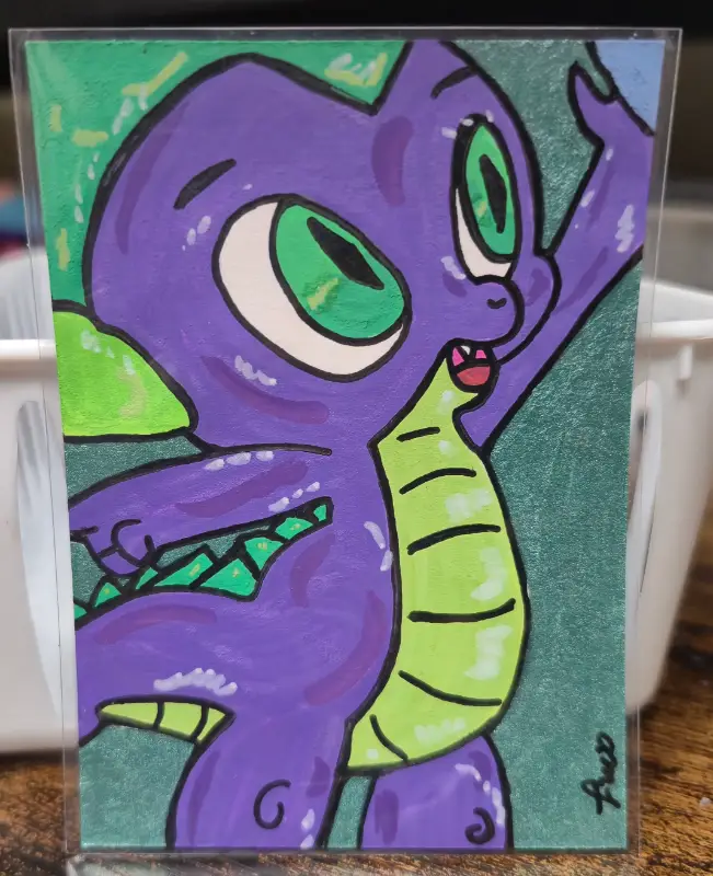 My Little Pony - Spike The Dragon aceo art card