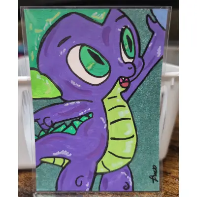 My Little Pony - Spike The Dragon aceo art card thumbnail 1