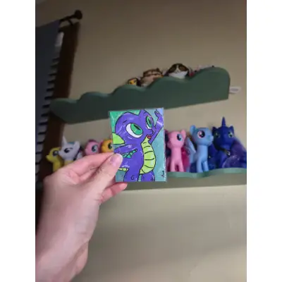 My Little Pony - Spike The Dragon aceo art card thumbnail 4
