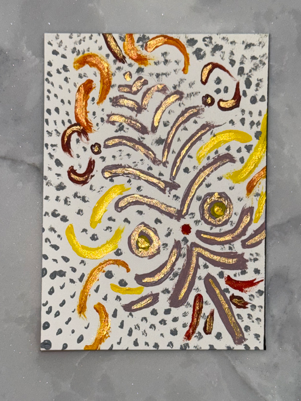 Gold leaf aceo art card
