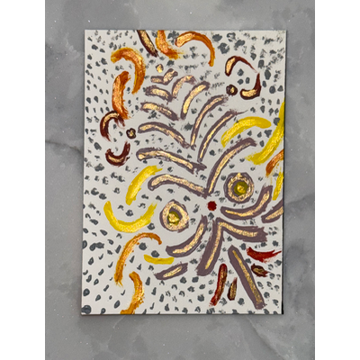 Gold leaf aceo art card thumbnail 1