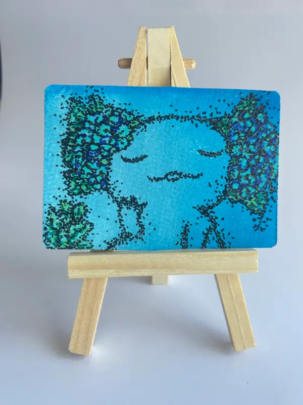 Hydrangea – ACEO Original (Flowerlotl Collection 7/8) aceo art card