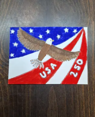 "Patriotic Eagle" aceo art card thumbnail 1