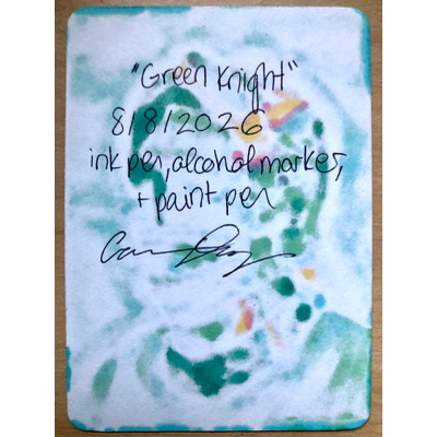 Green Knight aceo art card thumbnail 2