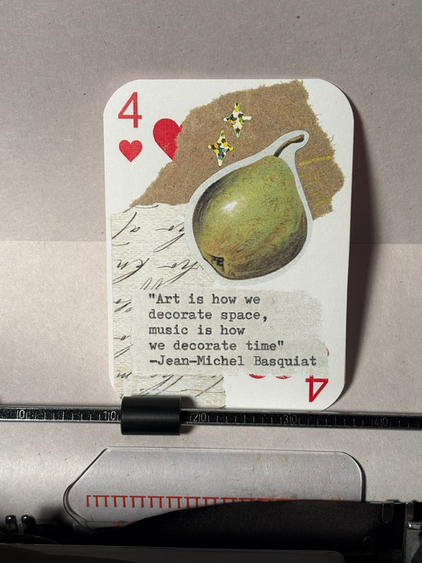 Pear art quote collage print by Mazerzine aceo art card