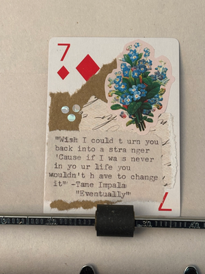 Rainy May #6 collage by Mazerzine Tame Implala Blue flowers aceo art card thumbnail 1