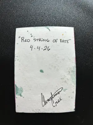 Red String of Fate aceo art card thumbnail 2