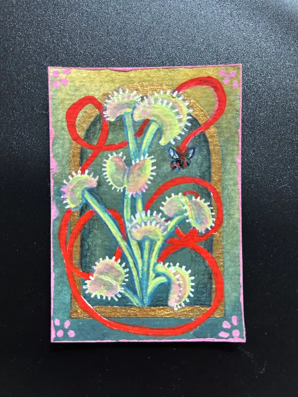 Red String of Fate aceo art card