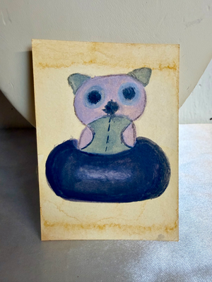 Cute Alien Drawing aceo art card thumbnail 1