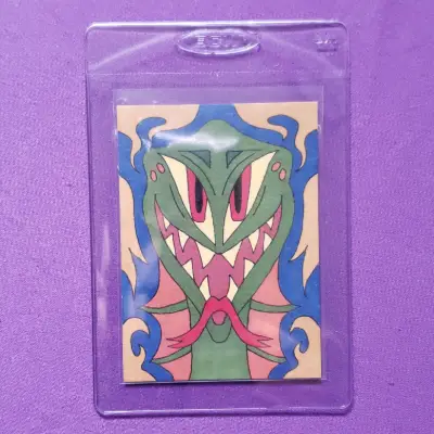 Original Fantasy Reptile Creature Marker Illustration OOAK aceo art card thumbnail 2