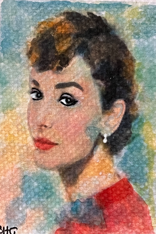 Simply Audrey aceo art card