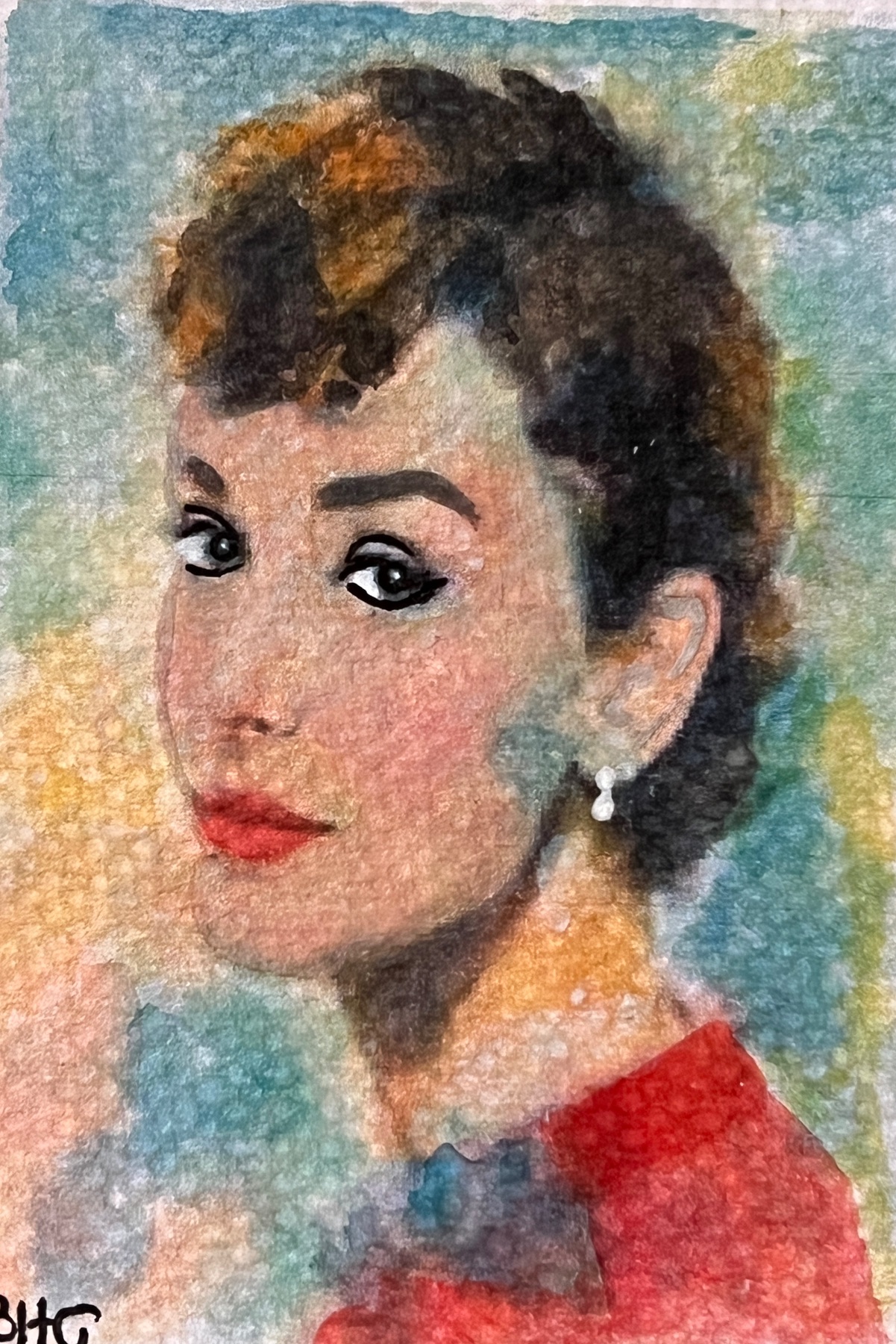 Simply Audrey aceo art card