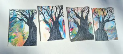 Dream Tree #1 Of 4 aceo art card thumbnail 3