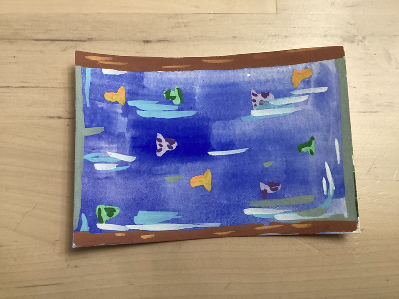 Aquarium day aceo art card
