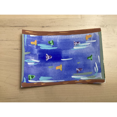 Aquarium day aceo art card thumbnail 1