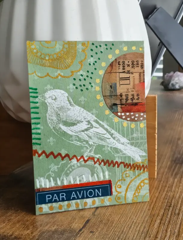 Par Avion Bird aceo art card