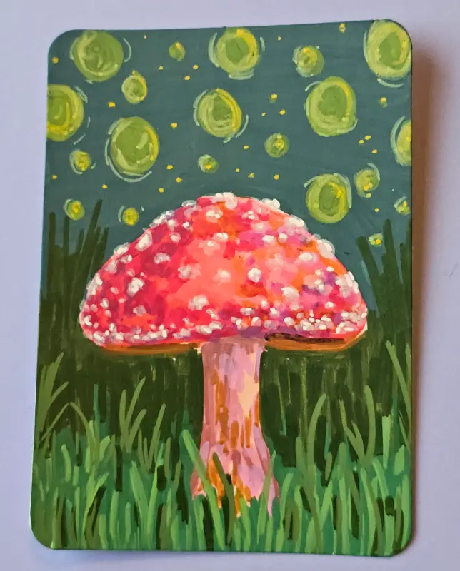 Enchanted Mushroom aceo art card