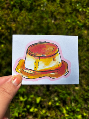 “Flan” Food aceo art card thumbnail 2