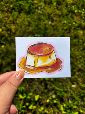 “Flan” Food aceo art card thumbnail 1