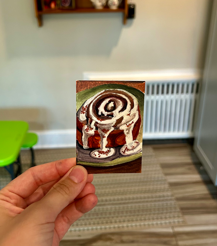 Sunday Cinnamon Roll aceo art card