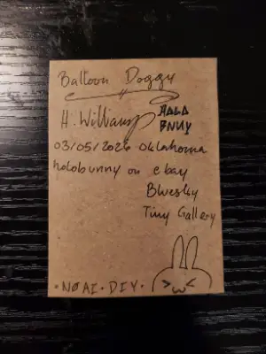 Balloon Doggy aceo art card thumbnail 2