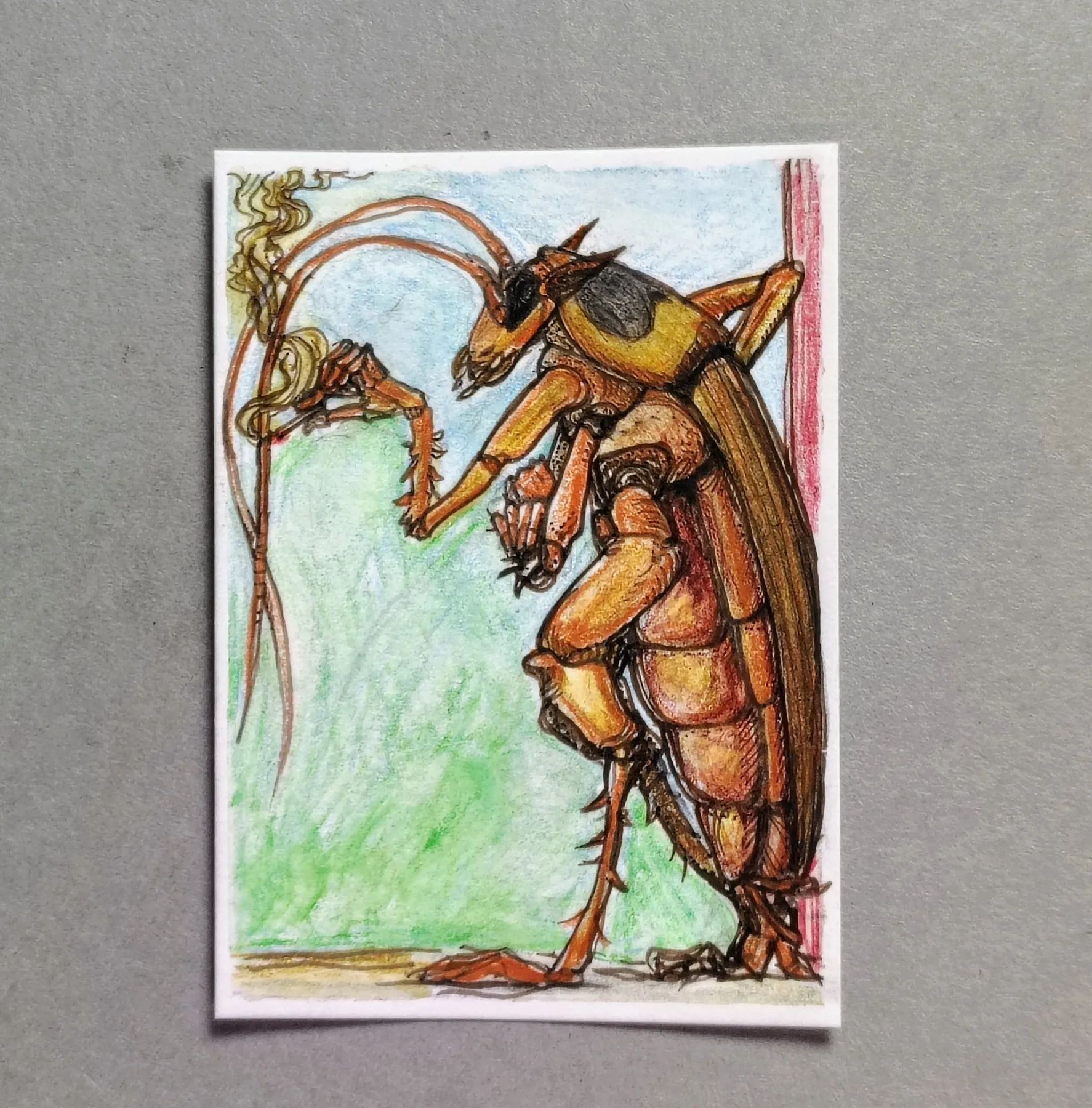 Roach sprite 🪳 aceo art card