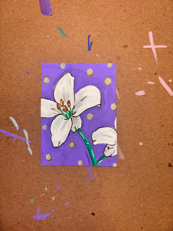 Lillies Flower aceo art card