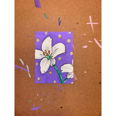 Lillies Flower aceo art card thumbnail 1