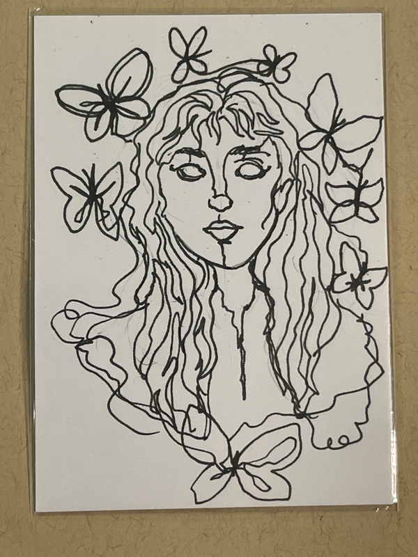 Butterfly Kisses aceo art card