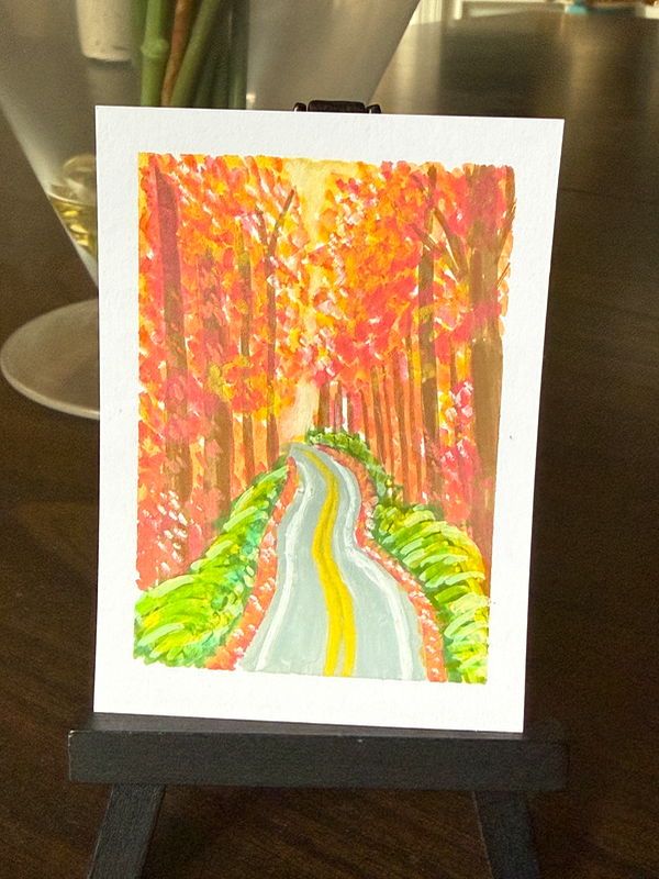 Autumn Road aceo art card