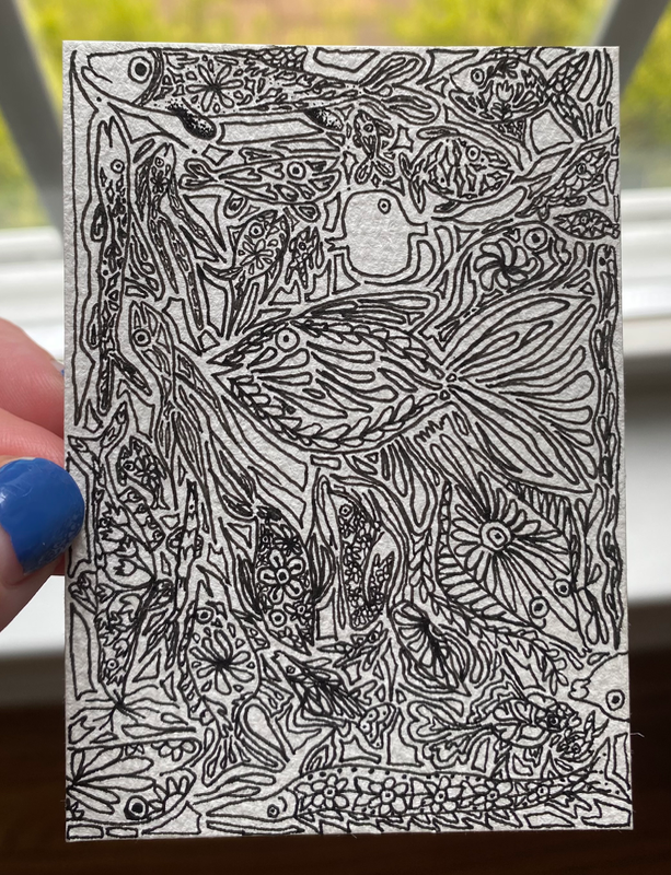 Fishy fishy aceo art card