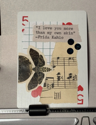 Quote Card #111 by Mazerzine lunar moth Frida Kahlo aceo art card thumbnail 1
