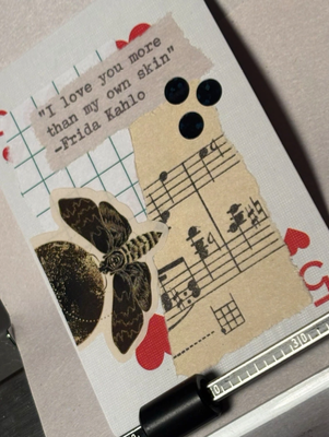 Quote Card #111 by Mazerzine lunar moth Frida Kahlo aceo art card thumbnail 2