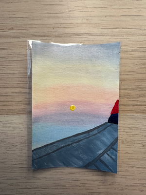 Window Seat Sunset aceo art card thumbnail 2