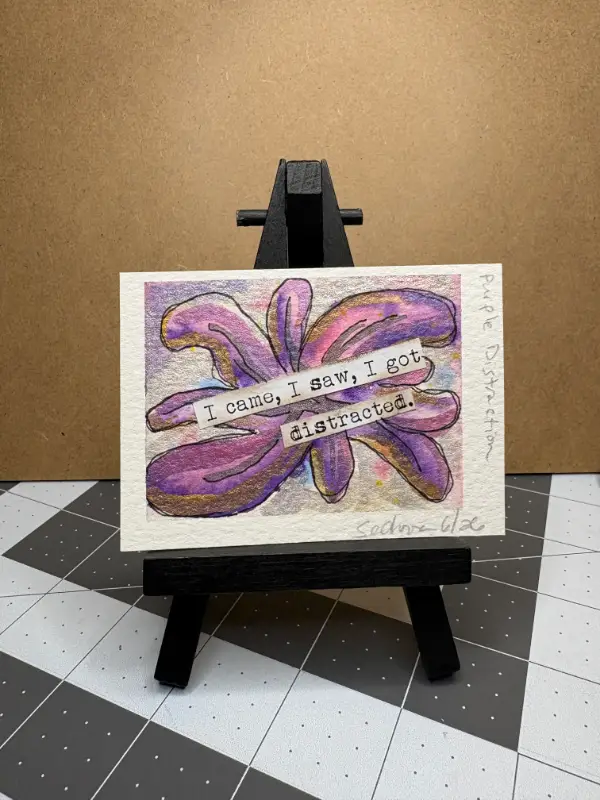 Purple Distraction aceo art card