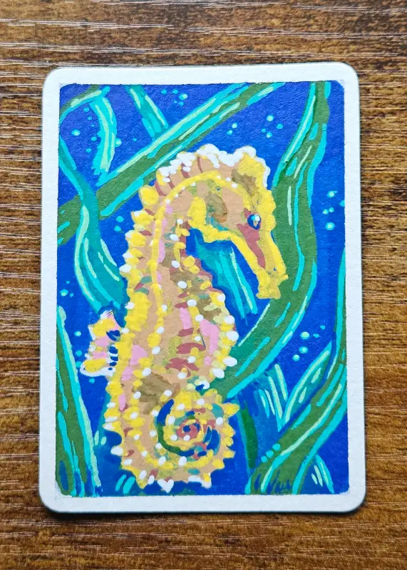 Seahorse aceo art card