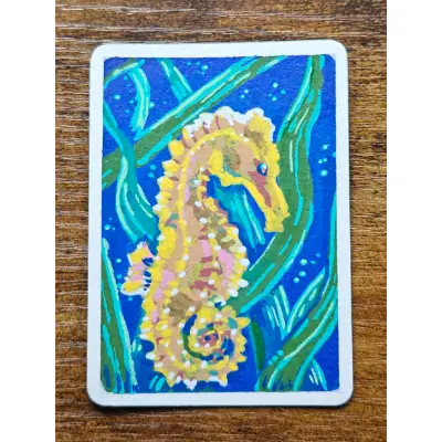 Seahorse aceo art card thumbnail 1