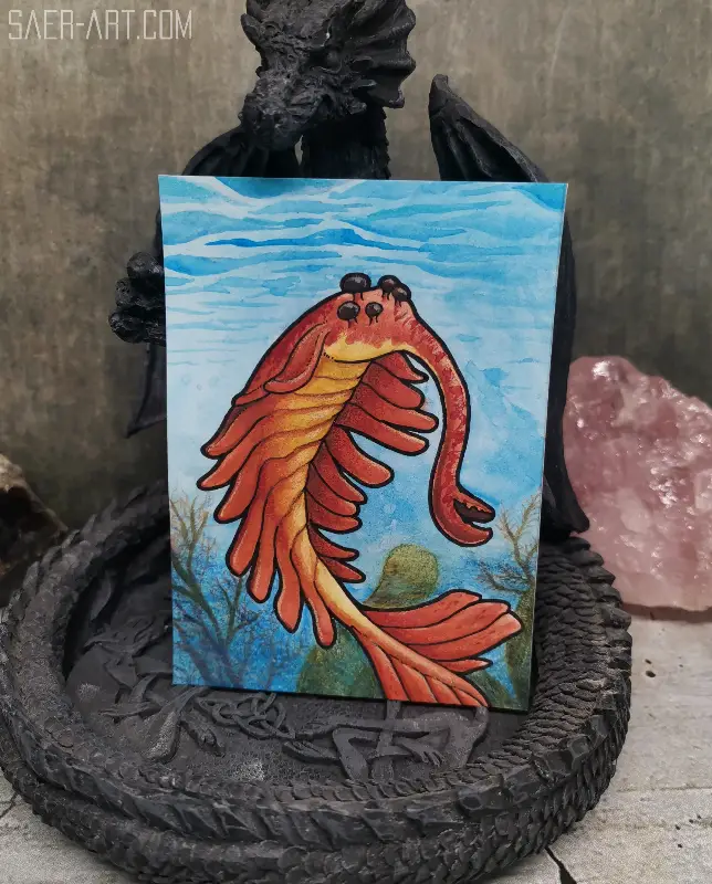 Opabinia - Original ACEO aceo art card