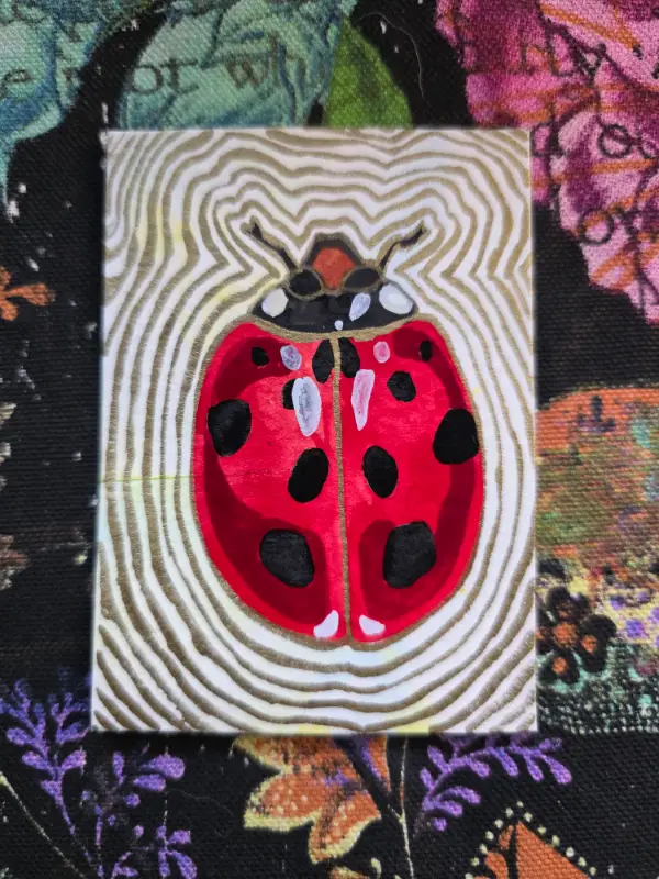 Ladybug aceo art card
